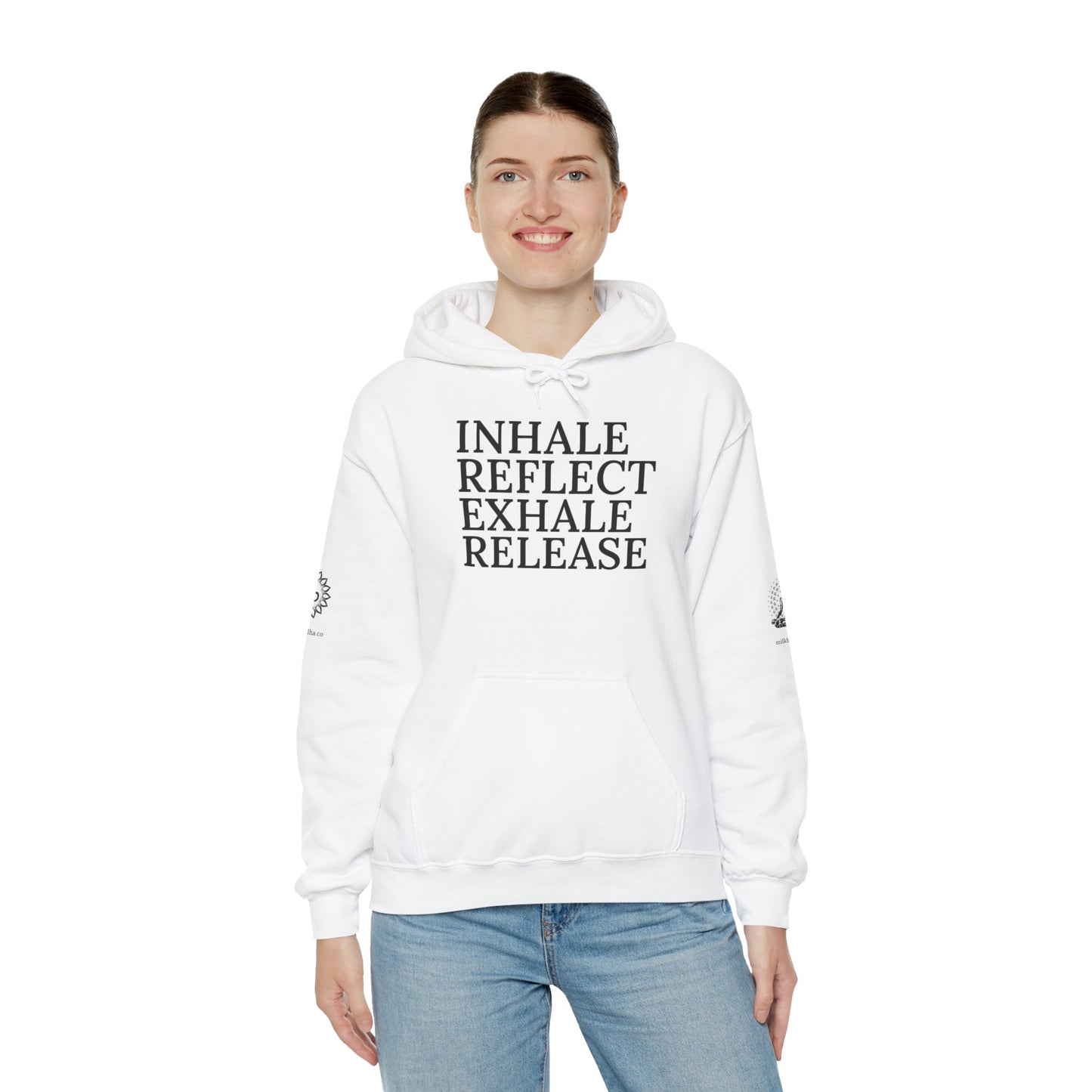 Mindfulness Hooded Sweatshirt - Inhale Reflect Exhale Release