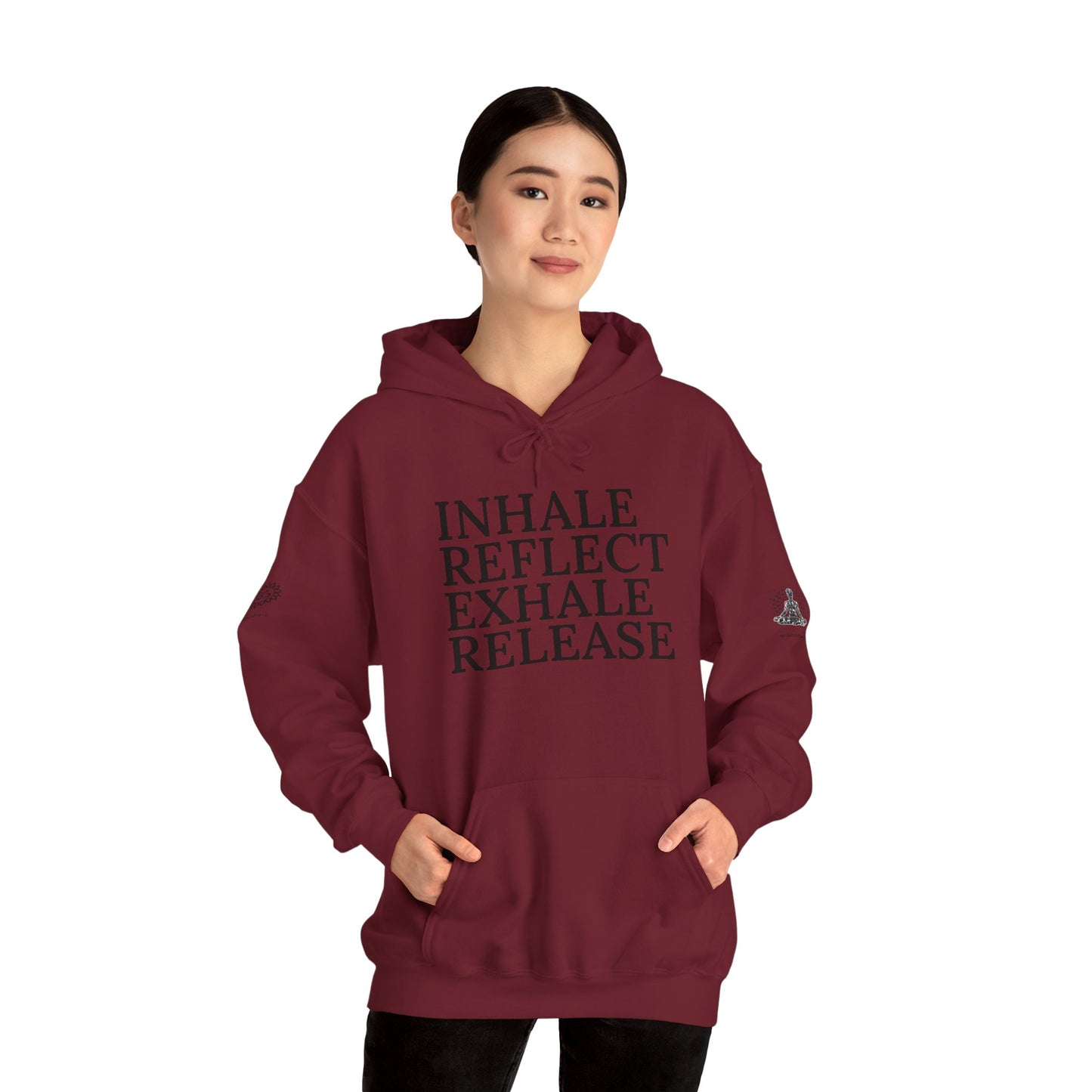 Mindfulness Hooded Sweatshirt - Inhale Reflect Exhale Release