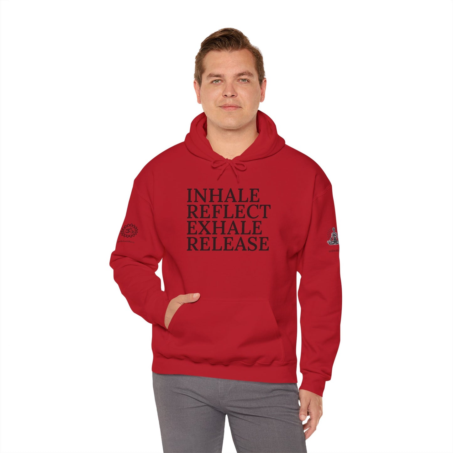 Mindfulness Hooded Sweatshirt - Inhale Reflect Exhale Release