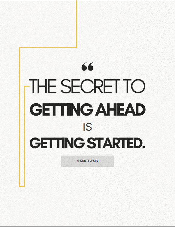 "THE SECRET TO GETTING AHEAD IS GETTING STARTED" planner Transform Your Productivity & Life Balance with Ease!